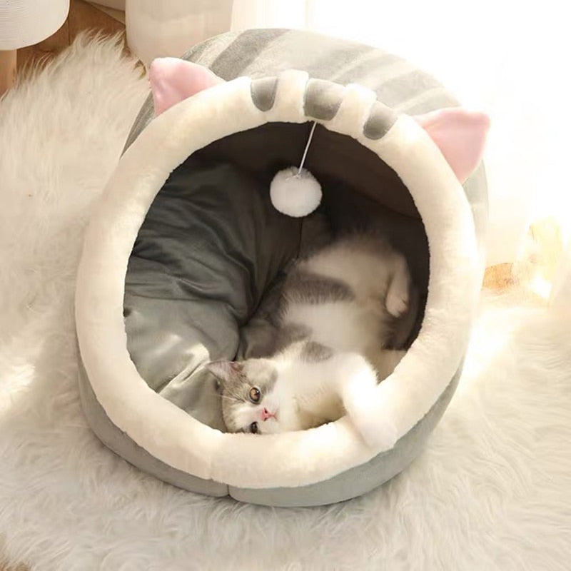 Washable Plush Cat and Critter Cave House