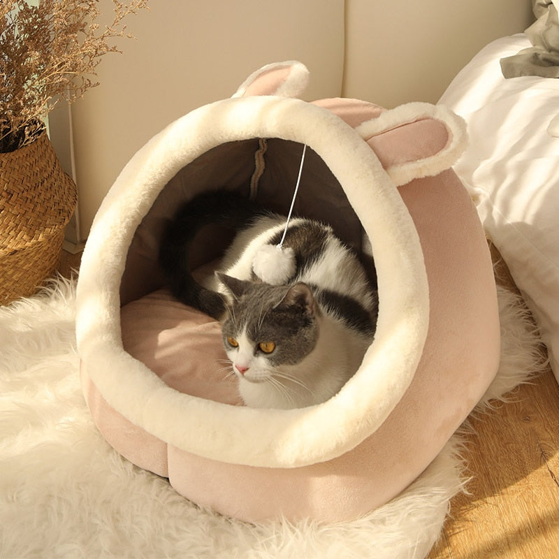 Washable Plush Cat and Critter Cave House