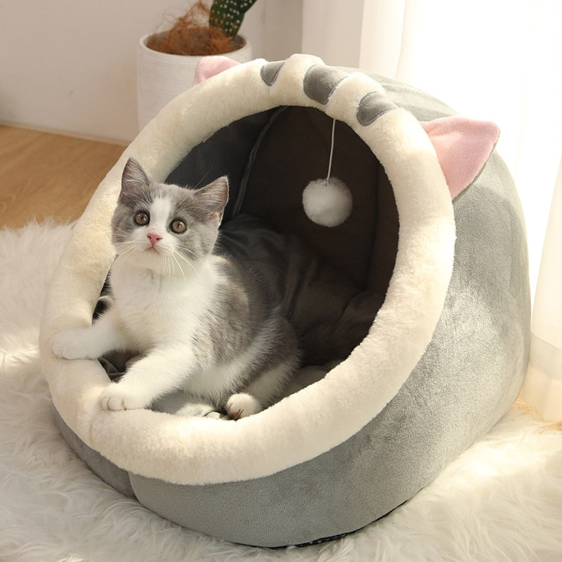 Washable Plush Cat and Critter Cave House