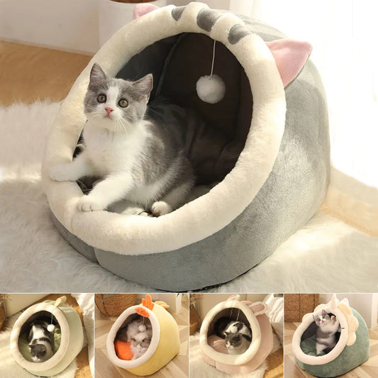 Washable Plush Cat and Critter Cave House