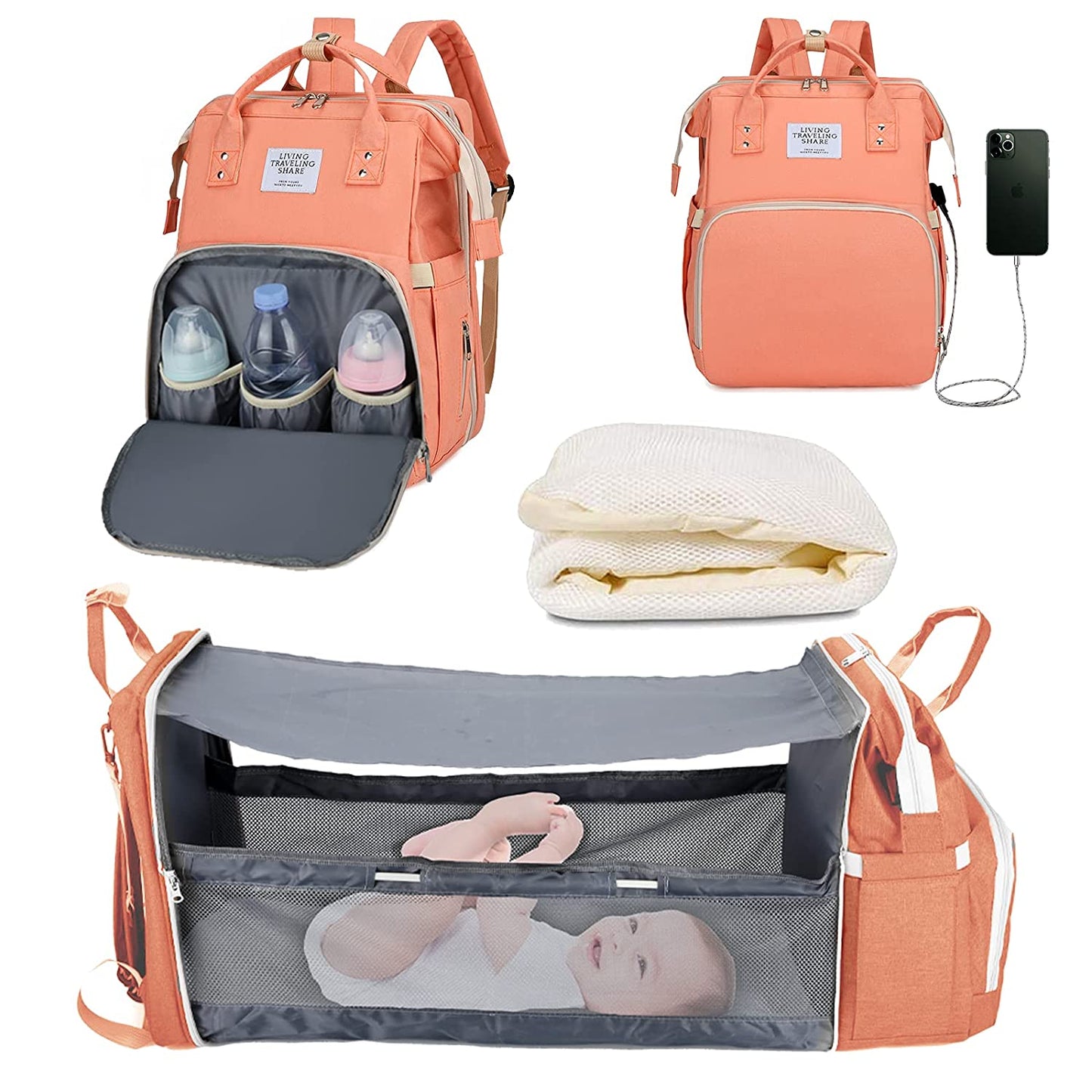 Multifunction Travel Backpack Baby Changing Station