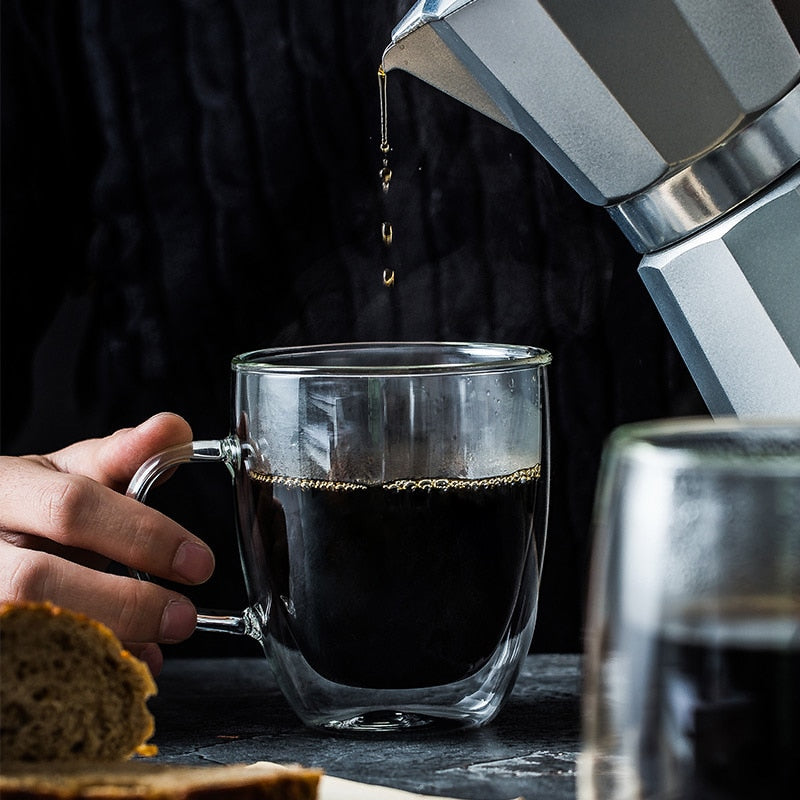 Double Walled Coffee Mug & Glass