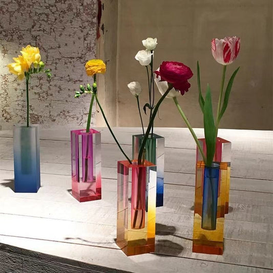 Modern Rainbow Pillar Vase